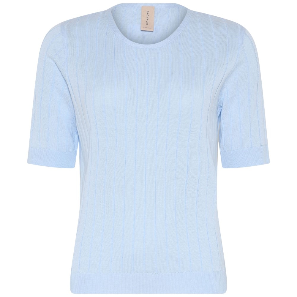 Skovhuus Kvinde T-shirt i Strik Pale Blue S