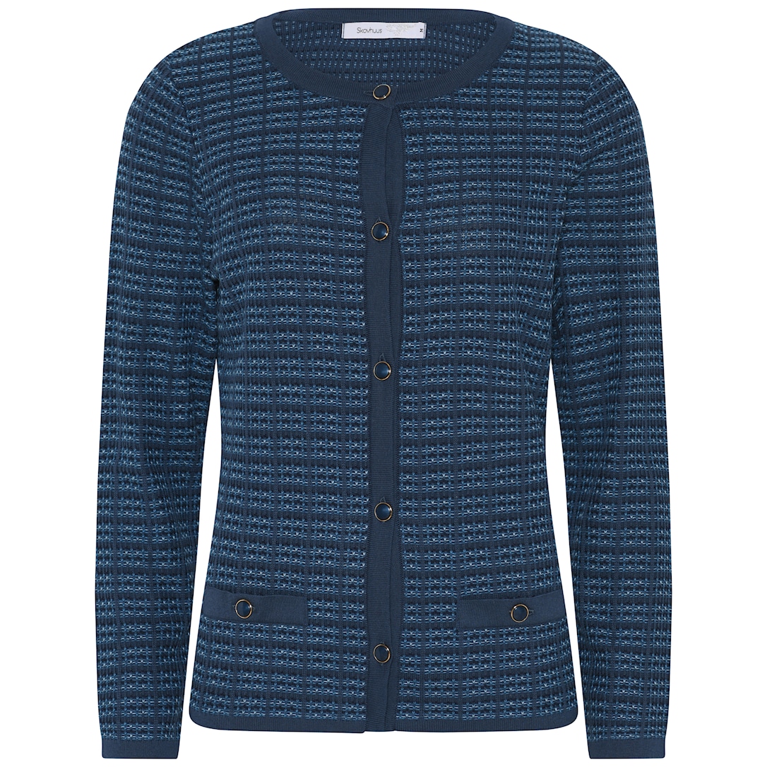 Skovhuus Kvinde Strik Cardigan Jeans Blue L