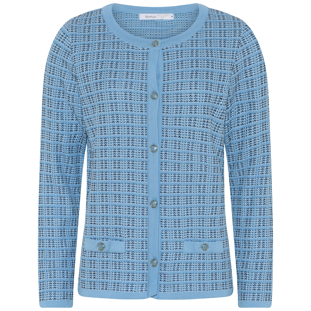 Skovhuus Kvinde Strik Cardigan Pool Blue XXXL