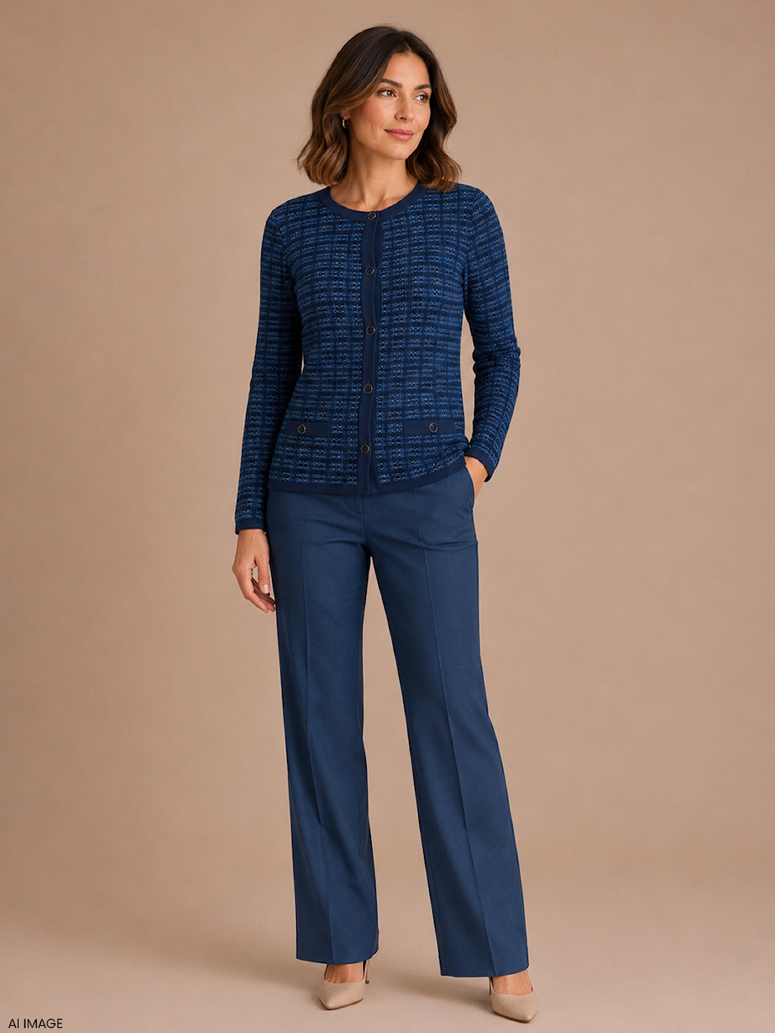 Skovhuus Kvinde Olivia Strik Cardigan Jeans Blue S