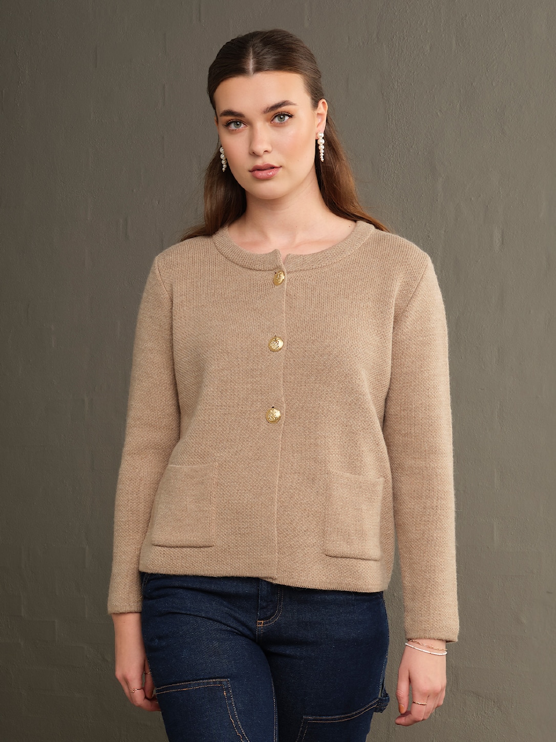 Skovhuus Kvinde Ebba Cardigan Camel Beige S