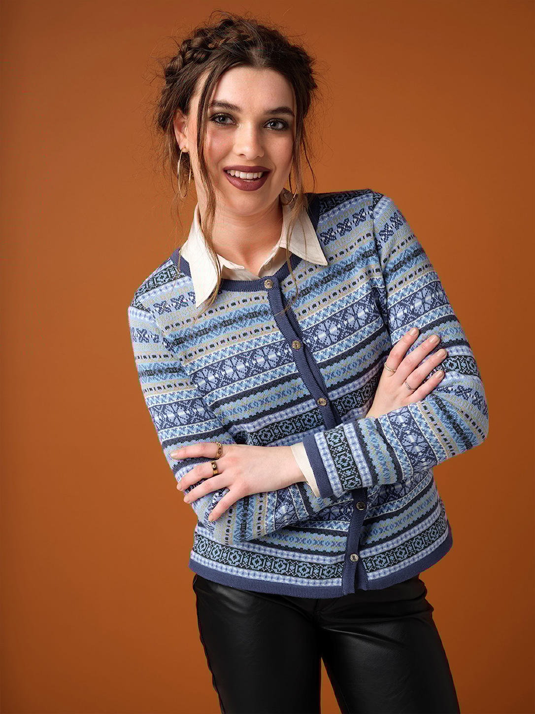 Skovhuus Kvinde Strik Cardigan Jeans Blue S