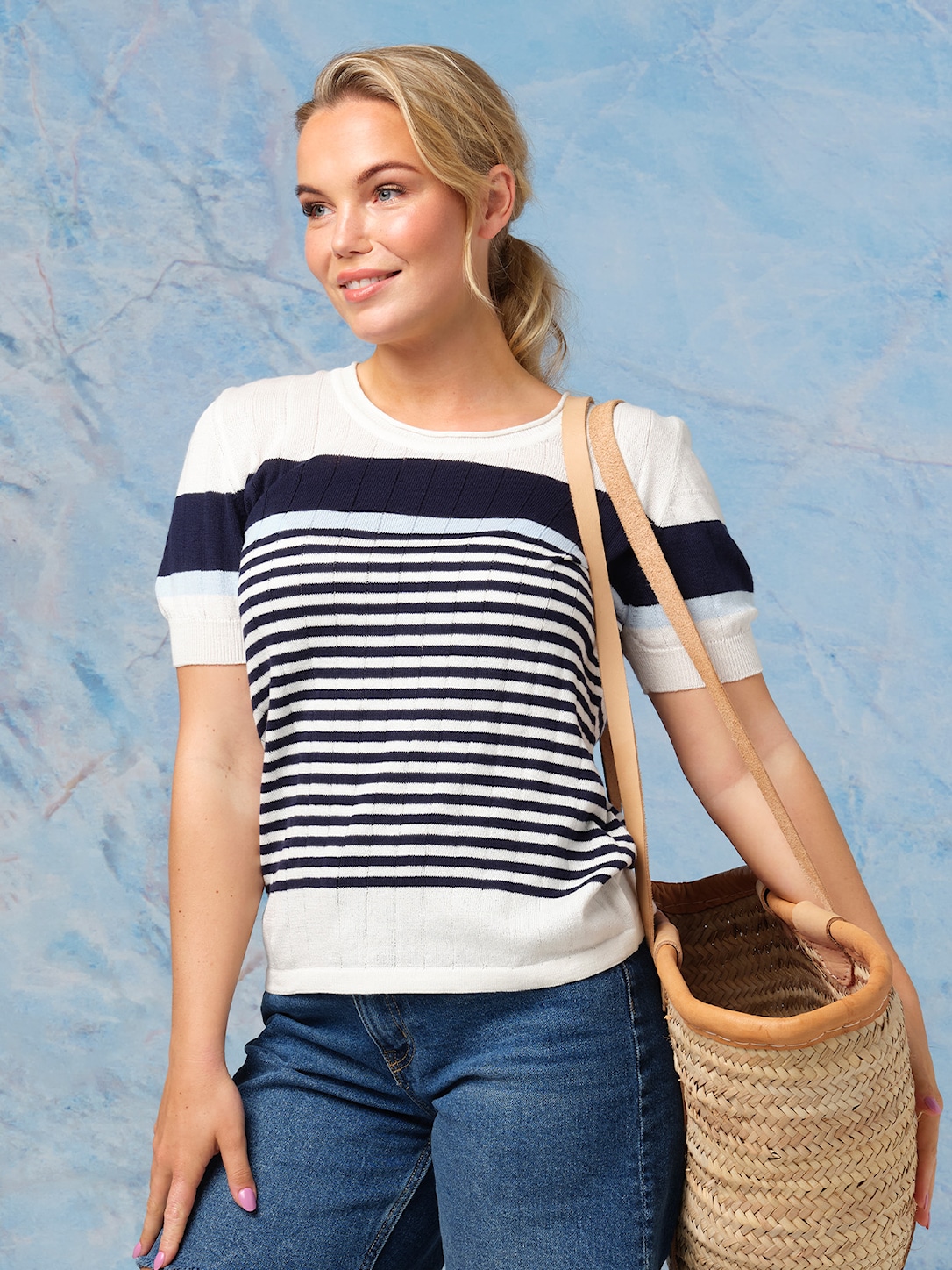 Skovhuus Kvinde T-shirt I Strik Off-white Xxl