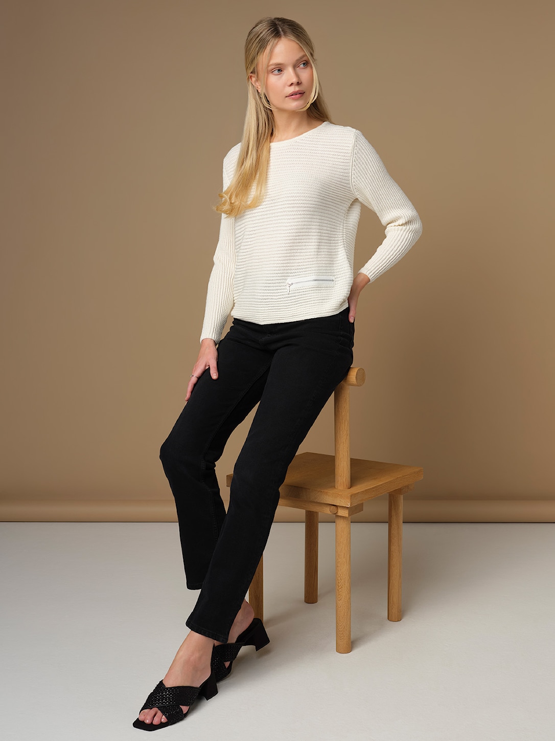 Skovhuus Kvinde Irene Striktrøje m. Detalje Off-white S