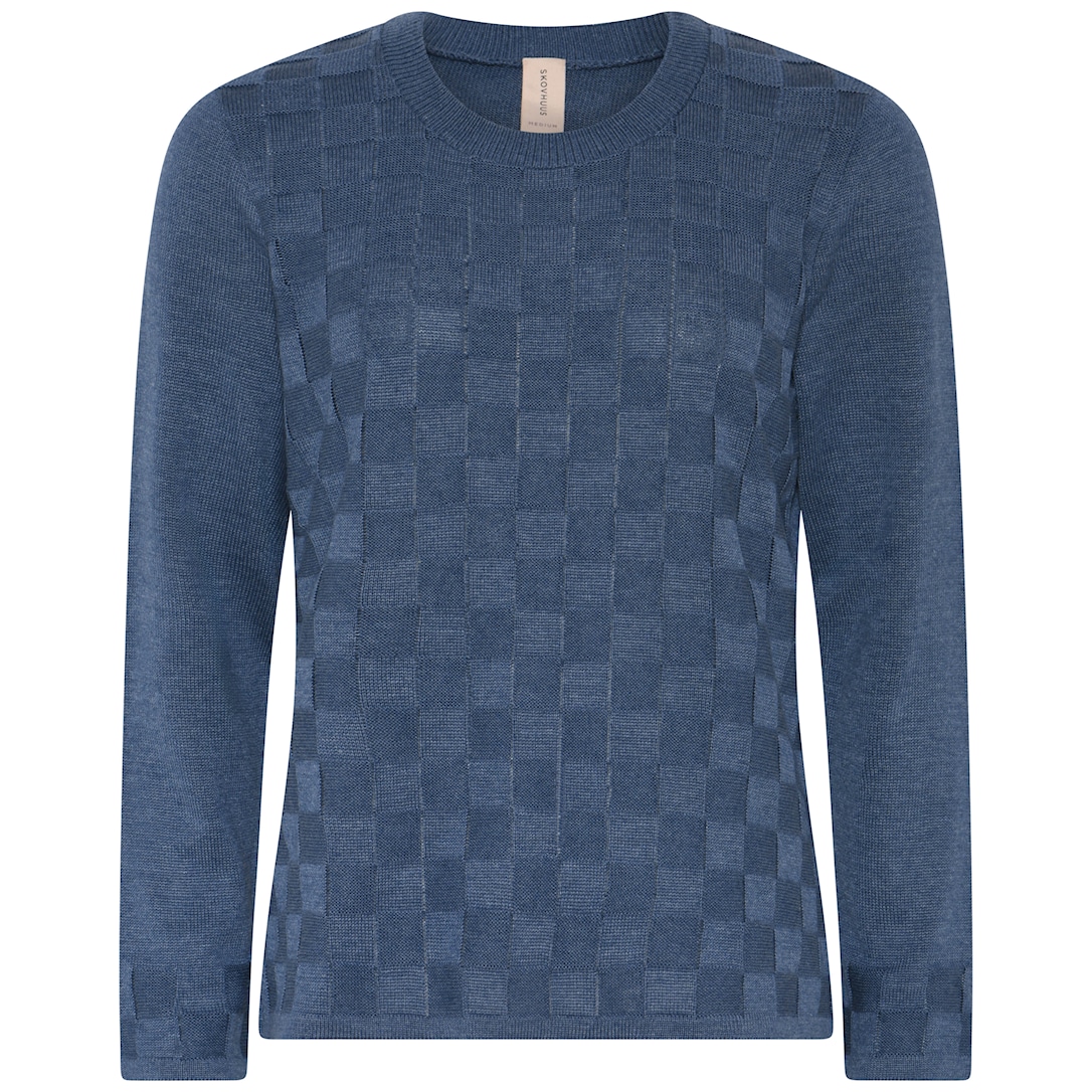Skovhuus Kvinde Tanja Strikbluse Indigo Blue Xxl