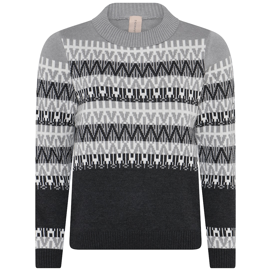 Skovhuus Kvinna Stickad Tröja Charcoal Grey S