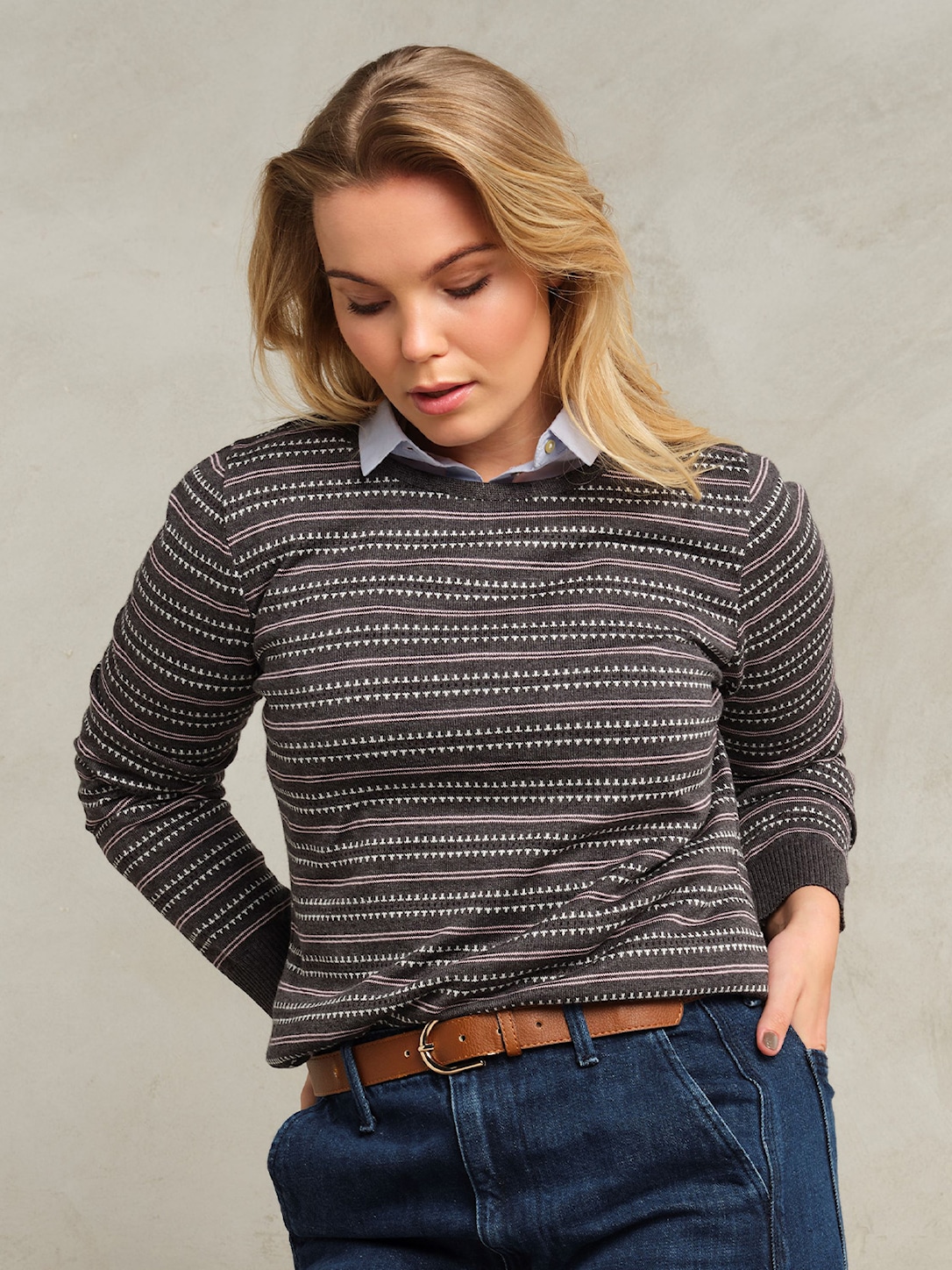 Skovhuus Kvinde Dicte Strikbluse Charcoal Grey S