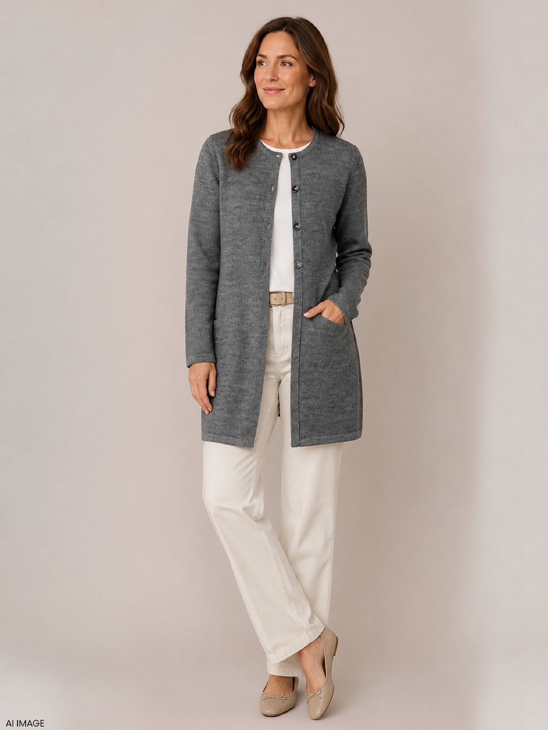 Skovhuus Kvinne Strikket Cardigan Zink Grey M