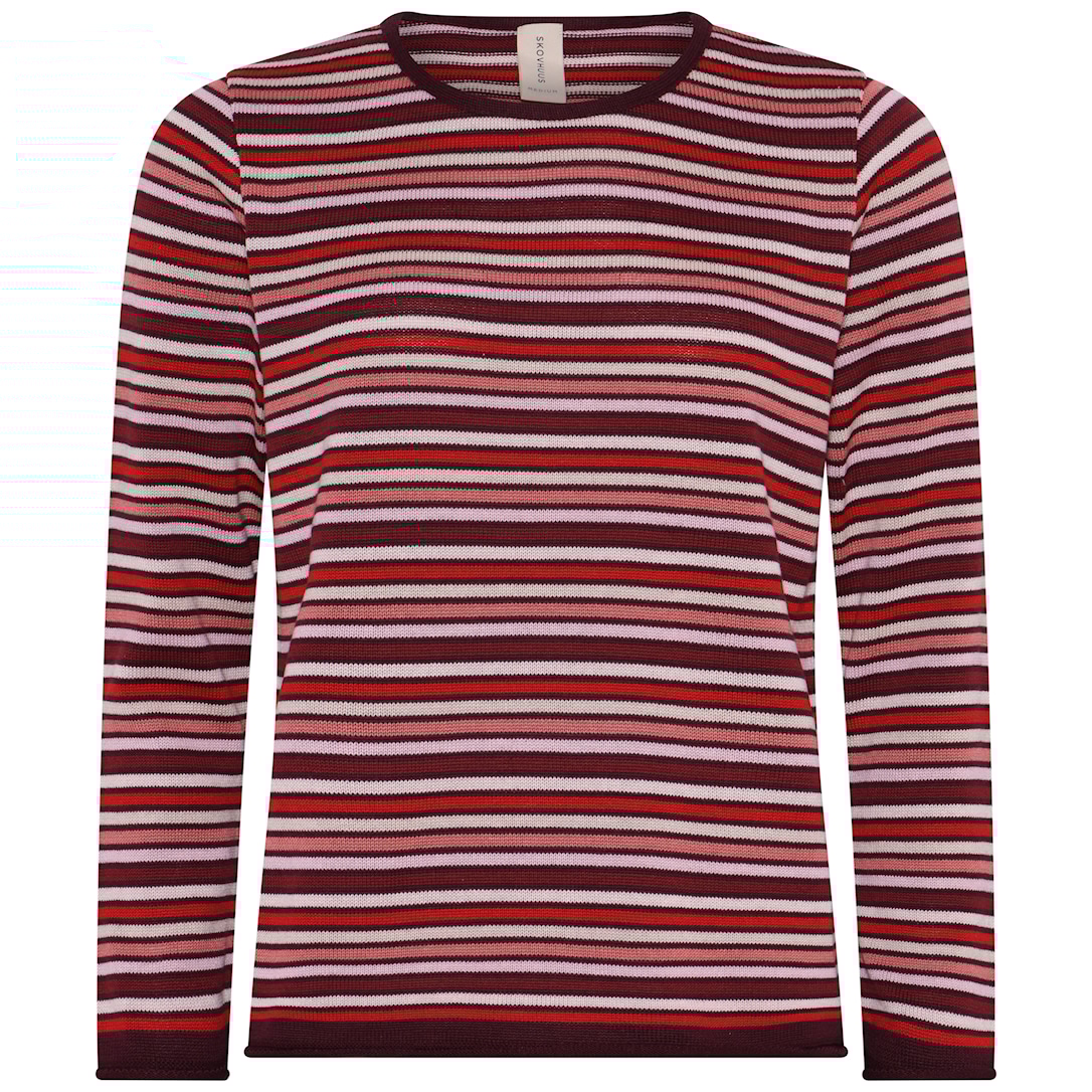 Skovhuus Kvinde Kia Strikbluse Blackberry / Strawberry Red M