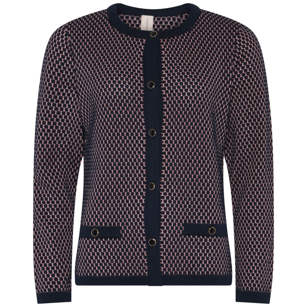 Skovhuus Kvinde Sofia Cardigan Marine Blue/Petal Rose XL