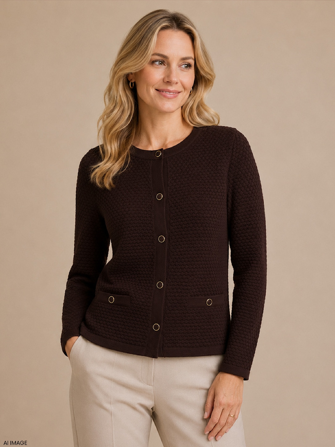 Skovhuus Kvinde Alba Cardigan Nutella Brown M