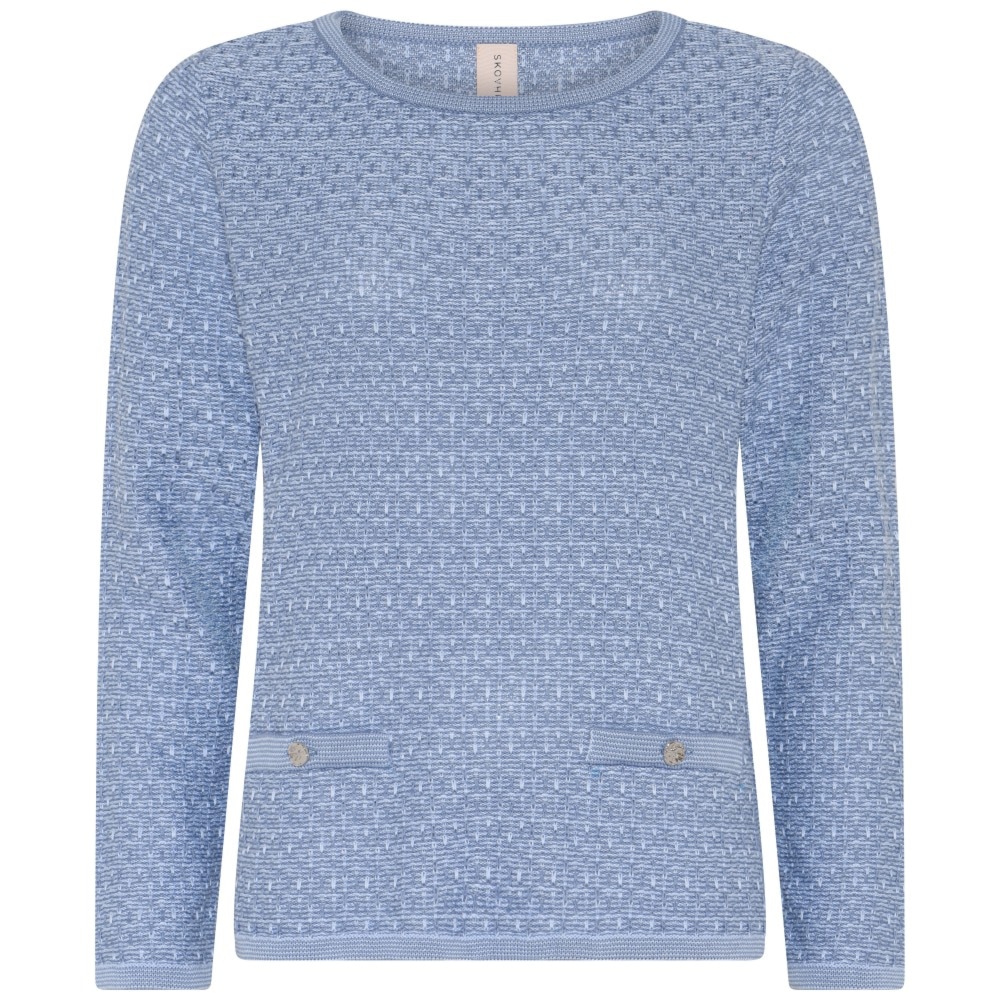 Skovhuus Kvinde Gjerta Striktrøje Peal Blue S