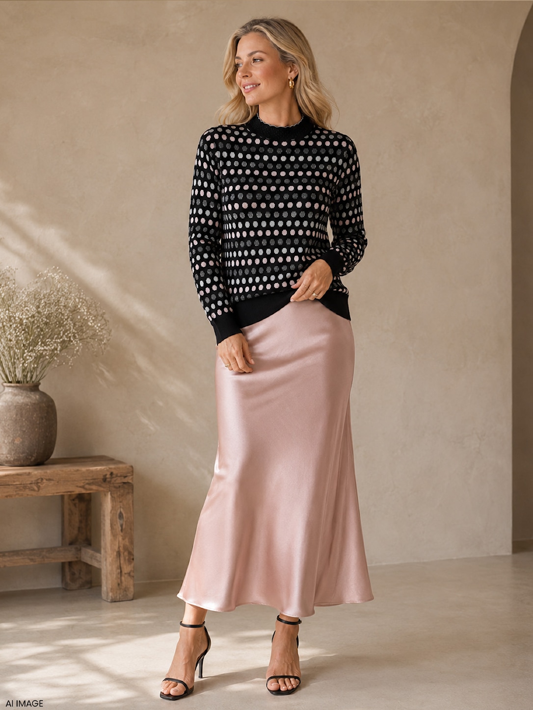 Skovhuus Kvinde Cirkeline Glitter Turtleneck Black XXL