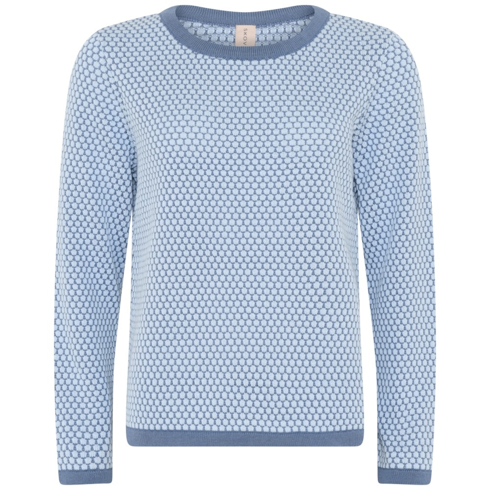 Skovhuus Kvinne Strikket genser Peal Blue XL