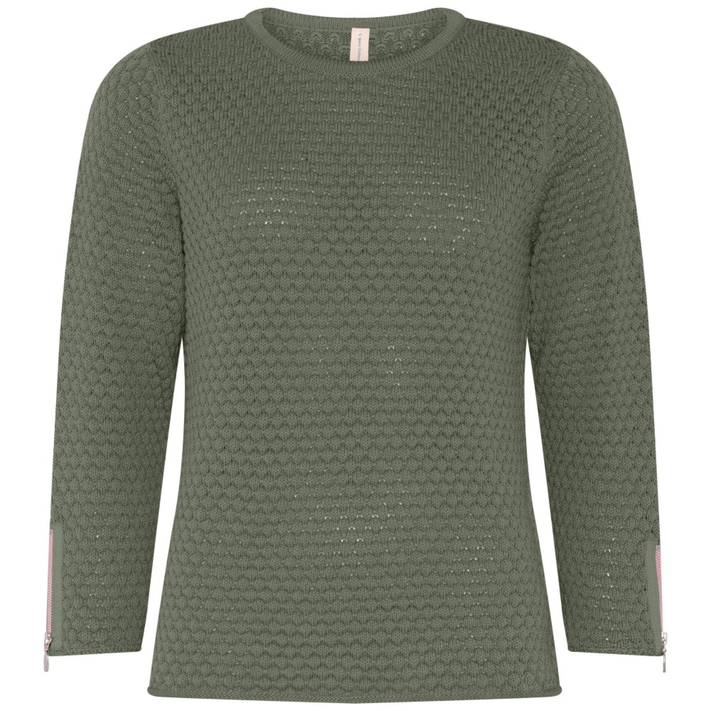 Skovhuus Kvinde Jenny Striktrøje m. Detalje Myrtle Green M