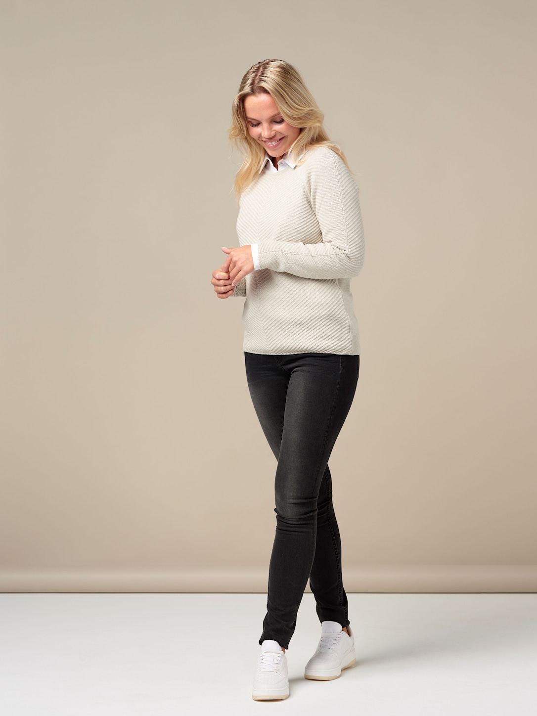 Skovhuus Kvinde Emma Strikbluse Kit melange S