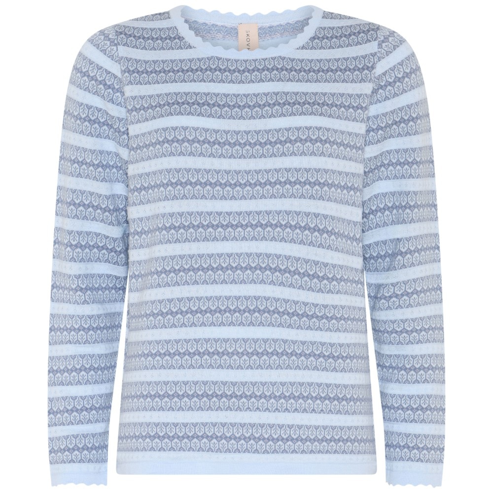 Skovhuus Kvinde Sigrid Strikbluse Pale Blue L