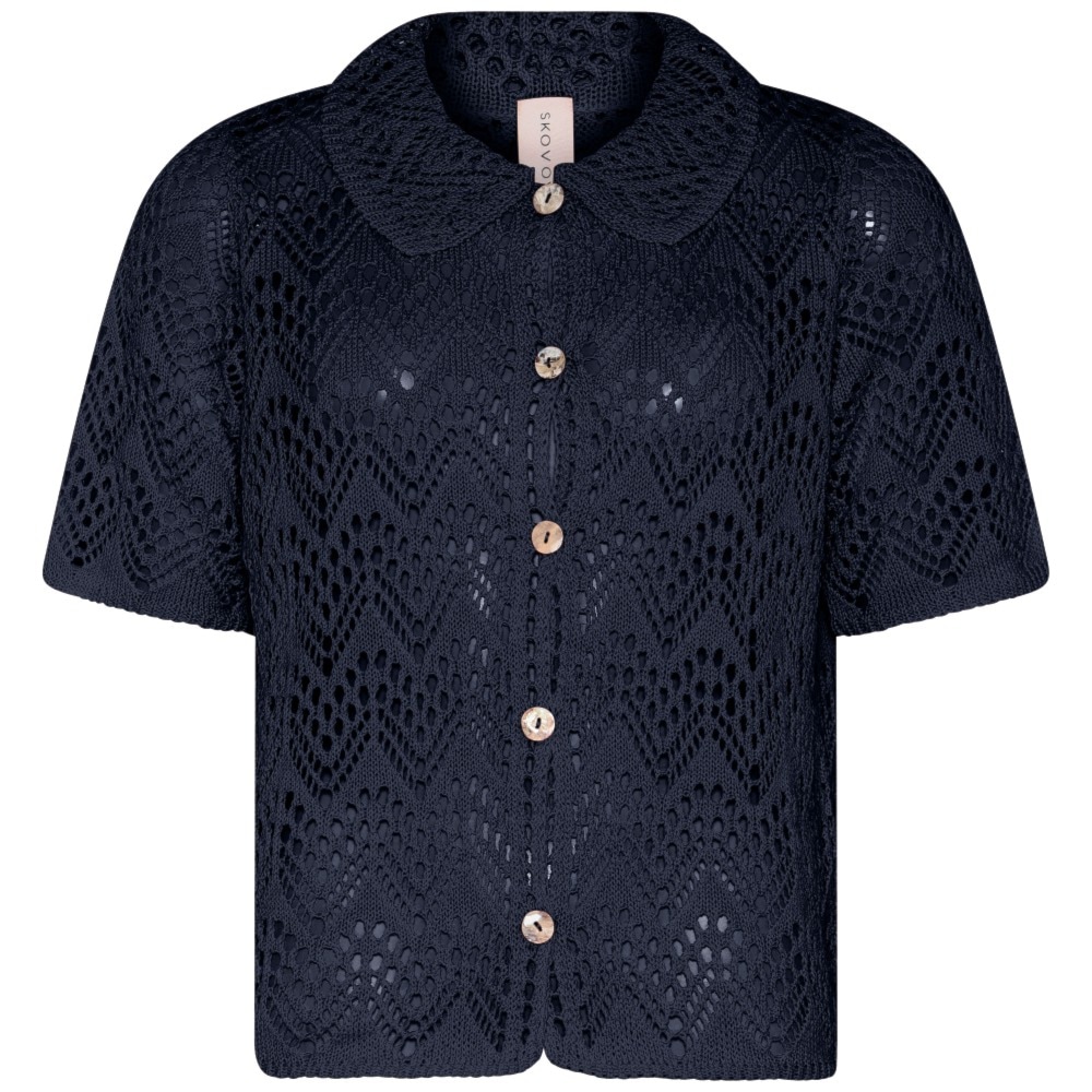 Skovhuus Kvinde Valmue Kortærmet Cardigan Marine Blue S