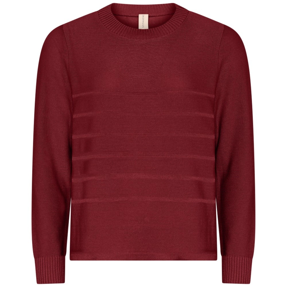 Skovhuus Kvinde Martha Strikbluse Cherry Red L
